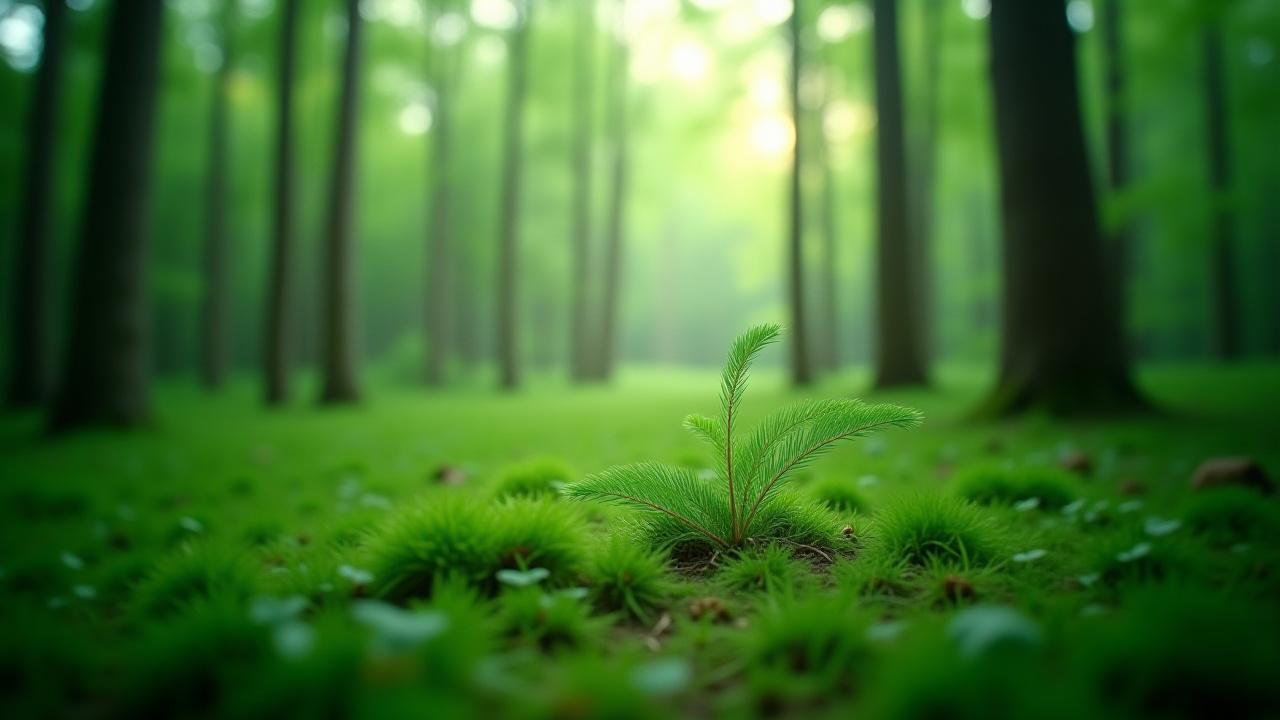 Жас орманның уақыт өте келе өсуін көрсететін әсем көрініс